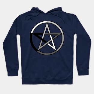 White, Grey and Black Pentagram Pentacle Hoodie